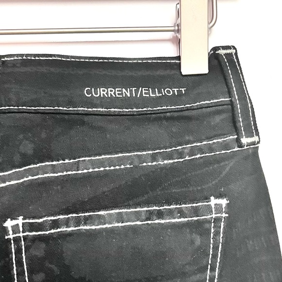 Current Elliott The Skinny Ankle Black Southwest Aztec Print Jeans Size 23 NEW - Picture 11 of 12